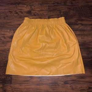 Mustard leather skirt